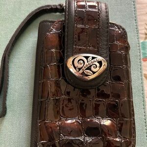Elegant Black and Brown Brighton Leather Phone Case and Wallet